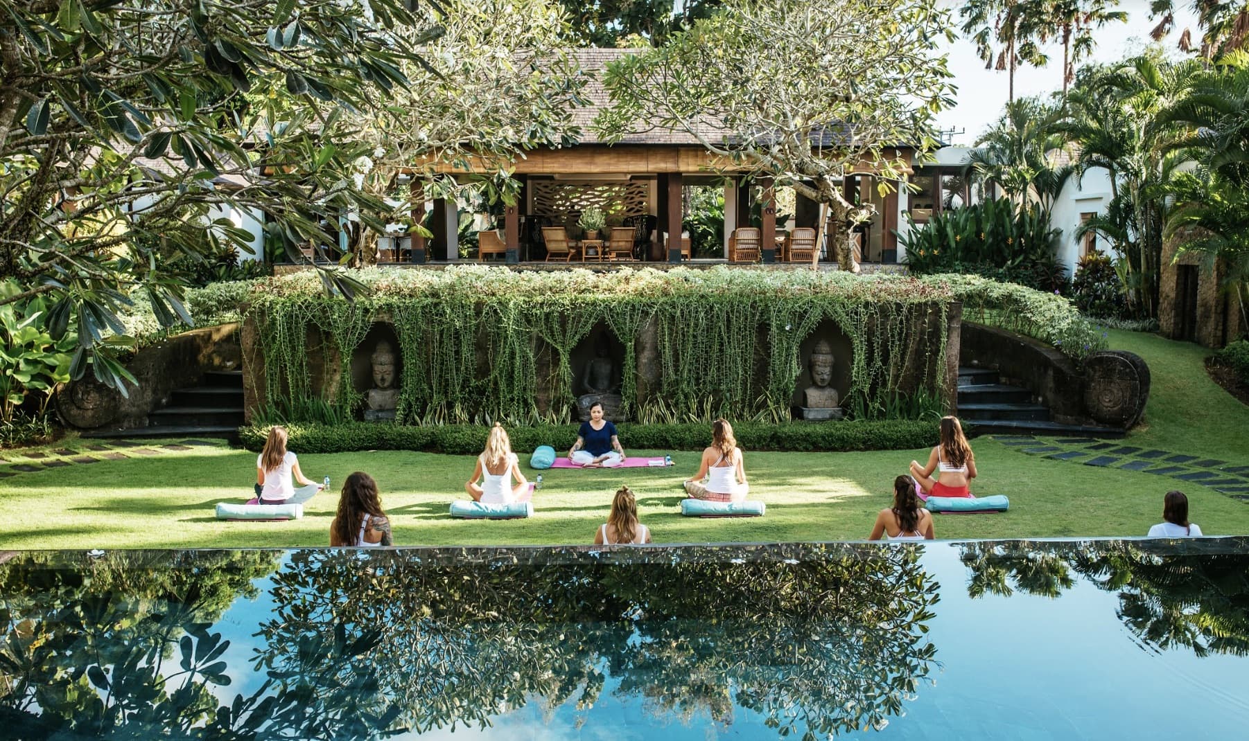 Outdoor yoga session at Escape Haven in Bali