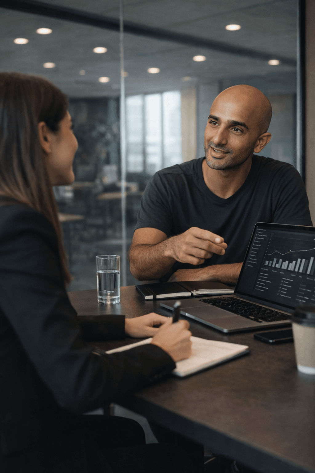 Professionals collaborating during a strategy session