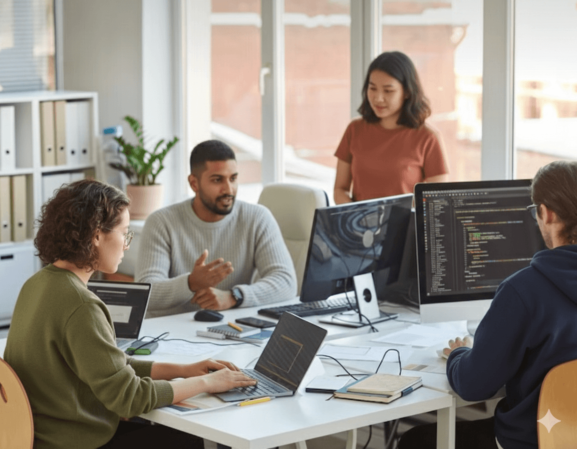 Digital Squad team in discussion