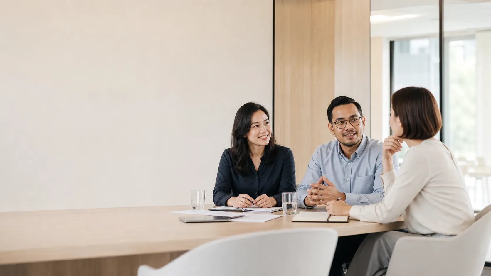 Professionals discussing legal services strategy